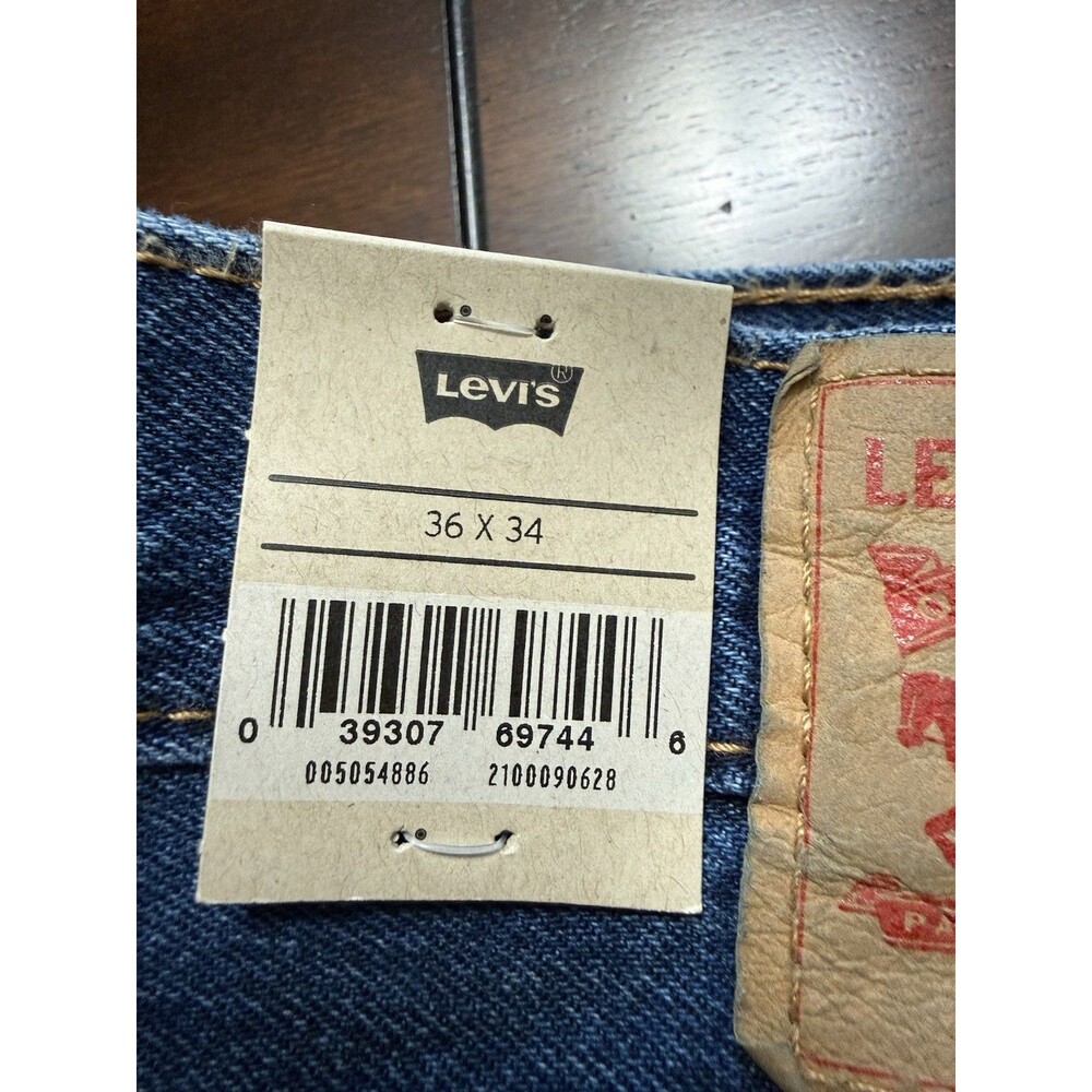 🔥NEW -LEVI’S LEVIS 505 Men’s 36 X 34 Blue Straight Regular Fit Denim Jeans NWT - Picture 2 of 7